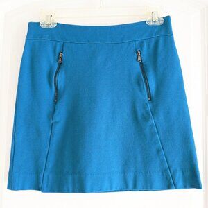 Ann Taylor Petite OP blue zippered mini-skirt